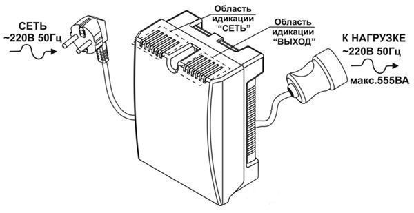 Стабилизатор напряжения Teplocom ST-555 (мощность 555 ВА). Фото �2